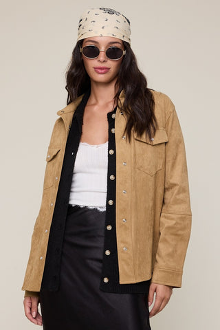 The New West Vegan Suede Snap Shirt