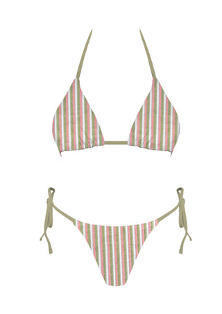 Coral Strip Bikini