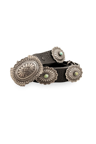 Silver And Turquoise Small Concho Belt