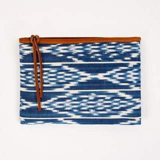 Indigo Print Clutch